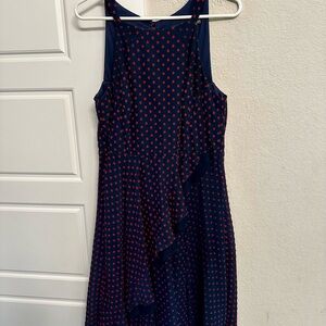 Eva Franco Asymmetrical Navy and Red Dress